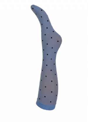 salg af Black colour Aura knee socks Dots Sky-Blue