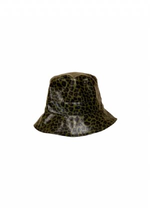 salg af Black colour hat i grøn dyreprint