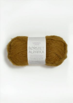 salg af Børstet Alpakka i Okker farvet 