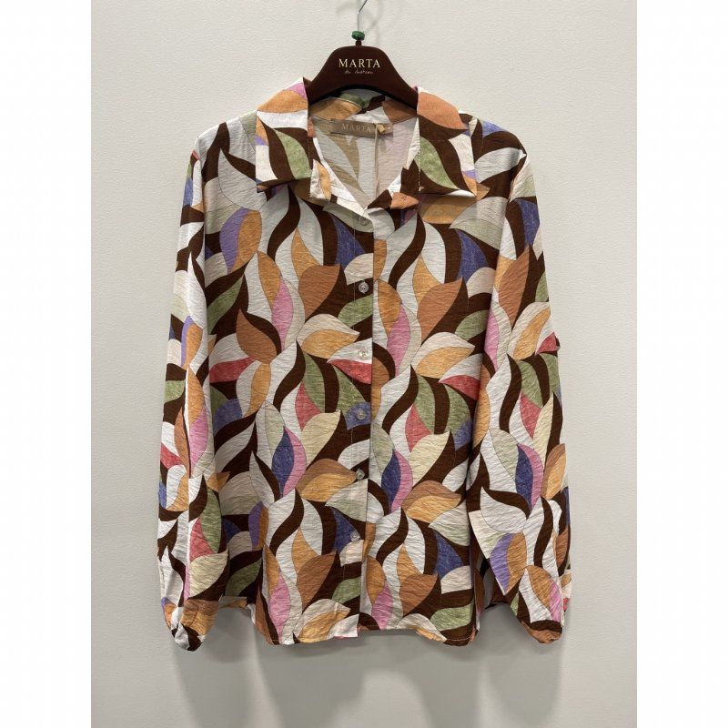 salg af Marta skjorte bluse brun-multi farver