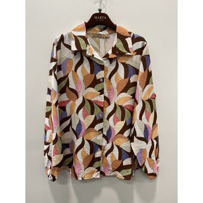 salg af Marta skjorte bluse brun-multi farver