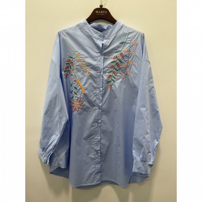 salg af Marta skjorte bluse med broderi, lang model