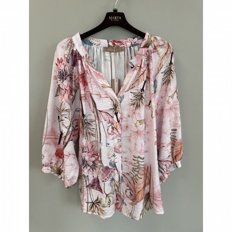 salg af Marta Skjorte bluse med print i lyse-rosa farver
