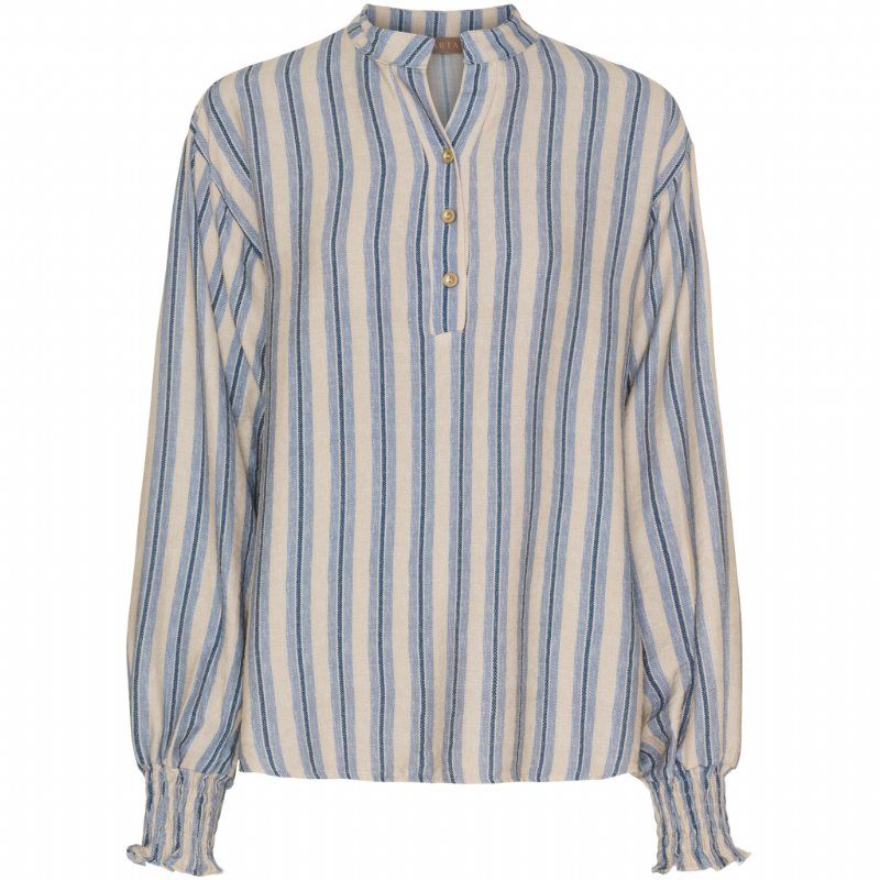 salg af Marta stribet skjorte bluse Blå