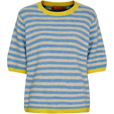 salg af Marta strik med korte ærmer og blå strib