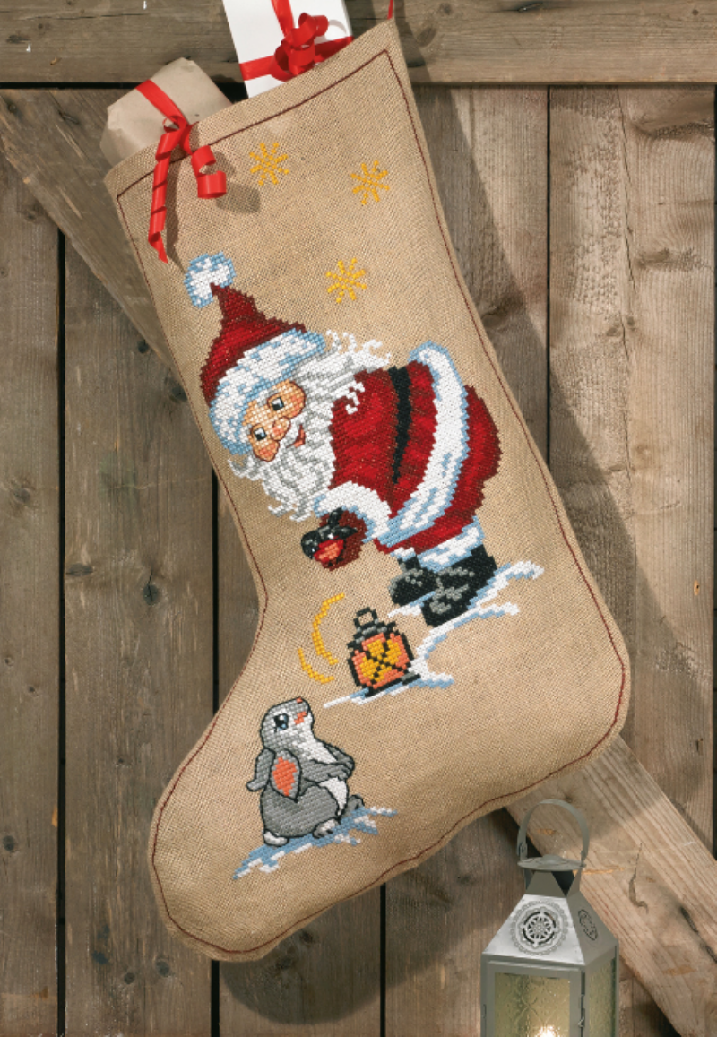 salg af Permin Julesok med julemand og kanin
