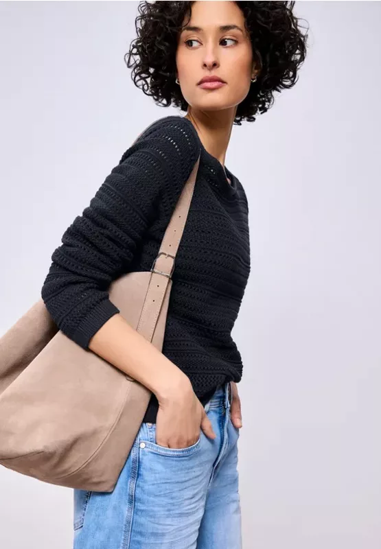 salg af Street One strik bluse Marine Blå