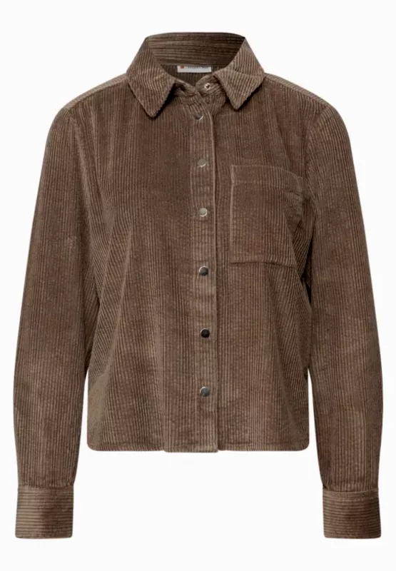 salg af Street One Velour jakke med tryk knapper, talje model